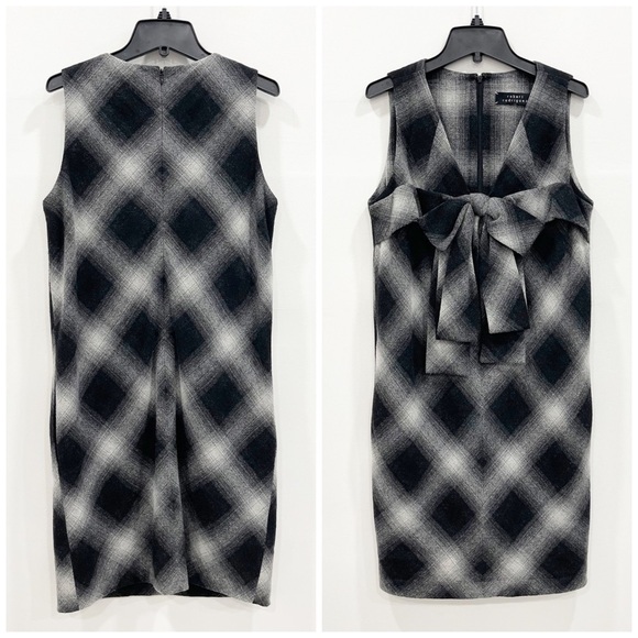 Robert Rodriguez Wool Plaid Sleeveless Dress Bow 6 - Picture 1 of 10